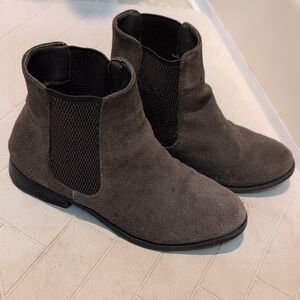 Celine Dark Tan/Gray Suede Ankle Boots